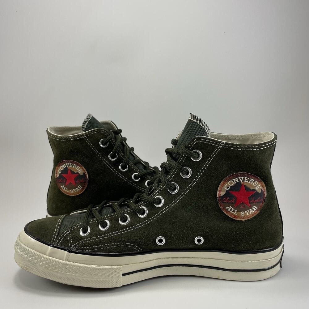 Converse Chuck Taylor 70 HI 'Utility Green' Suede Sneaker Mens Size 8, Womens 10 - Picture 9 of 11